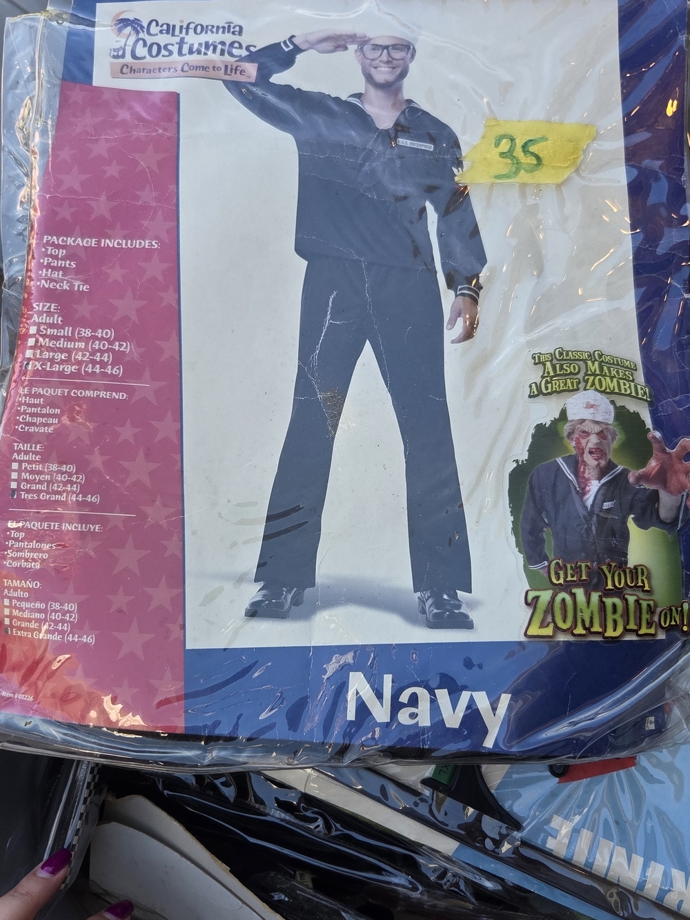 Navy/Sailor Adult Costume XL BlackUSS Enterprise Halloween costume Size S #hallo